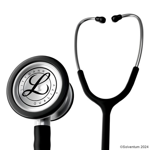 Littmann CLASSIC III Monitoring Stethoskop, mit Edelstahl-Bruststück, schwarzer Schlauch mit Satin-Oberfläche
