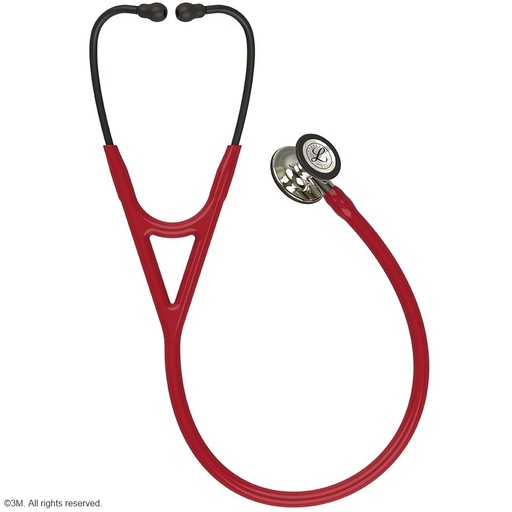 Littmann Cardiology IV Diagnostic Stethoskop champagnerfarbenes Bruststück Schlauch burgund, champagnerfarbener Schlauchanschluss, Ohrbügel rauchfarben