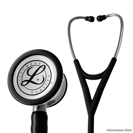 Littmann Cardiology IV Diagnostic Stethoskop, hochglanzpoliertes Bruststück schwarzer Schlauch mit Satin-Oberfläche