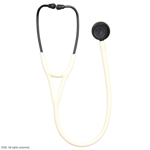 Littmann Cardiology IV Diagnostic Stethoskop schwarz mattiertes Bruststück alabasterfarbener Schlauch mit Satin-Oberfläche