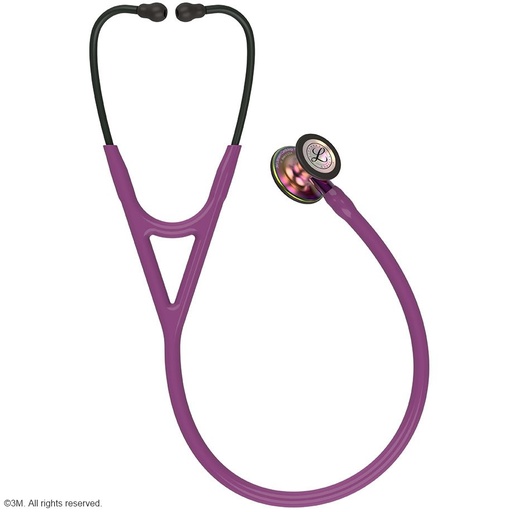 Littmann Cardiology IV Diagnostic Stethoskop regenbogenfarbenes Bruststück Schlauch pflaume, mit violettem Schlauchanschluss