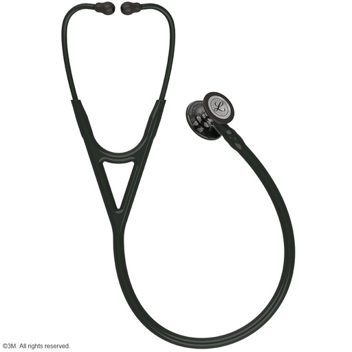 Littmann Cardiology IV Diagnostic Stethoskop High Polish Smoke Edition, Schlauch schwarz, Schlauchanschluss und Ohrbügel schwarz
