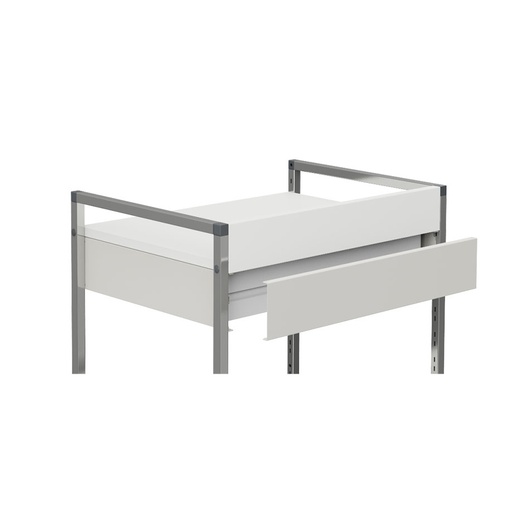 Schubladenrückblende weiß, 100 mm hoch, für Variocar 60