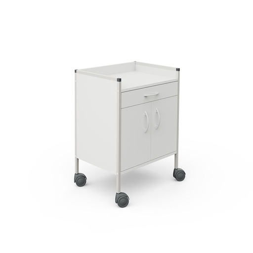 Schrankwagen 08/16 833 mm hoch, mit 1 Schublade, 1 Facheinlage und 2 Türen, weiß