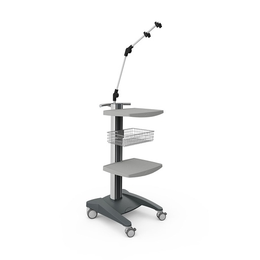 fuego Ergometriewagen 1, grau, 1 ABS-Ablageplatte, 1 Ablagekorb, Kabel- und Schlauchhalter