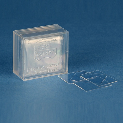 Haemacytometer Deckgläser, CE, 22 x 22 mm, Stärke 0,4 mm (10 Stck.)