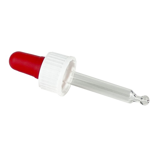 Pipettenmontur für Tropfflasche 10 ml mit Saughütchen rot