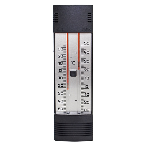 Maxima-Minima-Thermometer mit Drucktasten-Magnet, ohne Dach quecksilberfrei
