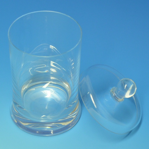 Glaszylinder mit Überfallglasdeckel mit Knopf ca. 8 x 8 cm Ø