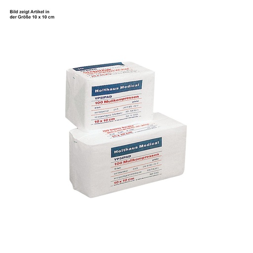 YPSIPAD Mullkompressen 8-fach unsteril, 7,5 x 7,5 cm (100 Stck.)