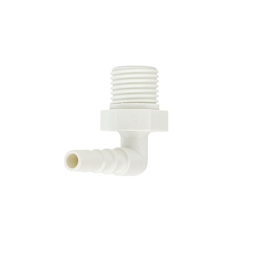AEROpart Winkel-Schlauchanschluss für 6 mm-Schläuche, 90° Winkel, starr, weiß