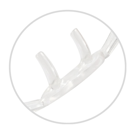 AEROpart O2-Brille für Kinder mit gebogenen Nasenstutzen, klar, soft, mit 2 m Sicherheitsschlauch