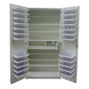 Medikamentenschrank, weiß, abschließbar, mit voller Türbestückung, 2050 x 1000 x 500 mm