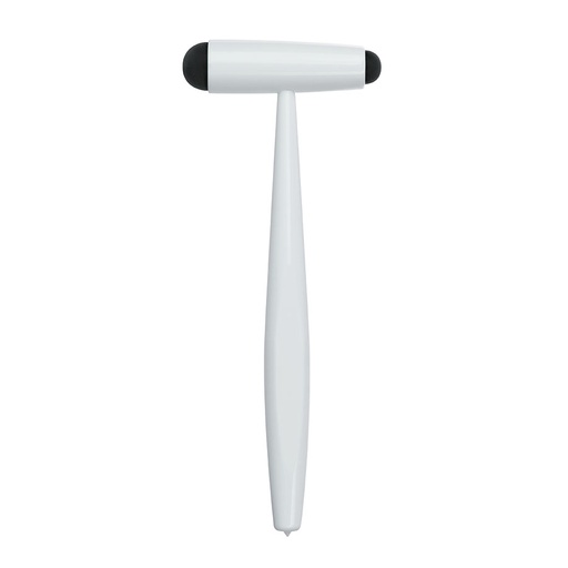 Reflexhammer nach Troemner, groß, 23 cm, Aluminium und Messing, weiß