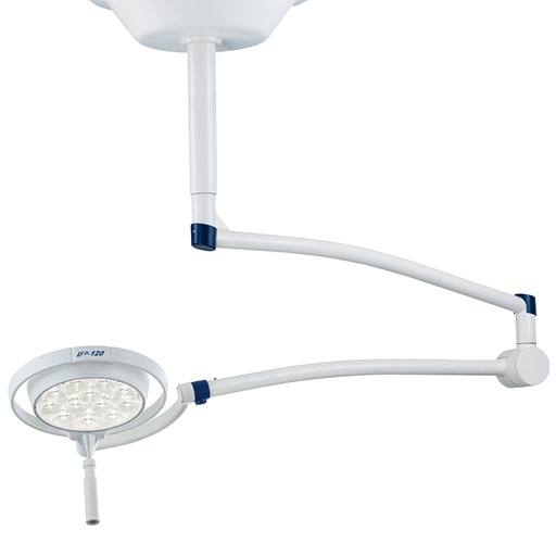 Mach LED 120 F (fokussierbar) Untersuchungsleuchte Deckenmodell, mit SWING-Arm für Raumhöhe bis 3 m, inkl. Netzteil am Flansch montiert