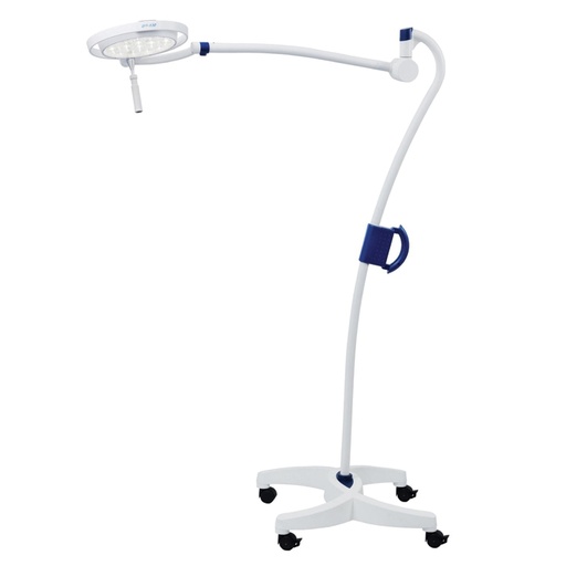 Mach LED 130 F (fokussierbar) Untersuchungsleuchte Stativmodell, auf SWING-Stativ mit Vierfuß, Netzteil im Handgriff