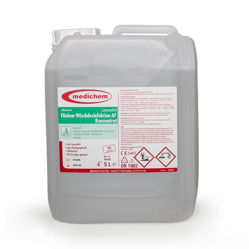 medichem Flächenwischdesinfektion AF, Konzentrat 5 Ltr. * nur für den professionellen Gebrauch *