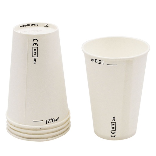 Trinkbecher aus Papier, 200 ml, weiß – 100 Stück