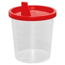 Urinbecher 125 ml mit Schnappdeckel rot im Karton – 500 Stück