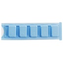 Medikamentendispenser blau (200 Stck.) Nüchtern, Morgen, Mittag, Abend, Nacht mit Blindenschrift, mit Schiebelister