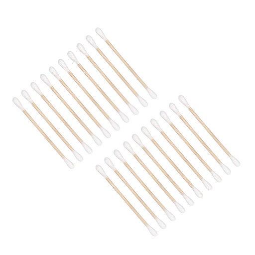 MEDI-WOOD Wattestäbchen Holz, 7 cm lang, Ø 2,2 mm, Wattekopf Ø 4 mm (100 Stck.) beidseitigem Kopf
