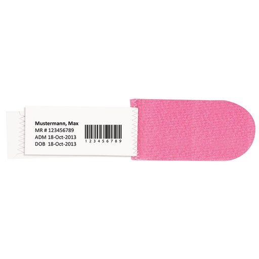 Patientenidentifikationsband für Direktbeschriftung, Laser- u. Thermo-Etiketten, für Neugeborene, rosa (100 Stck.)