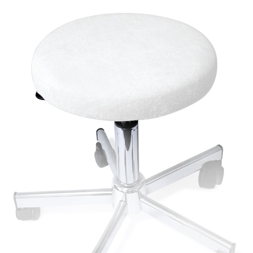 Hockerbezug Frottee weiß für Hocker 40 bis 45 cm Ø