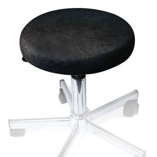 Hockerbezug Frottee schwarz für Hocker 40 bis 45 cm Ø