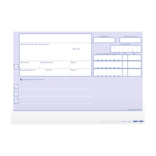 Privatrezept-Formulare blau DIN A6 quer (500 Stck.)