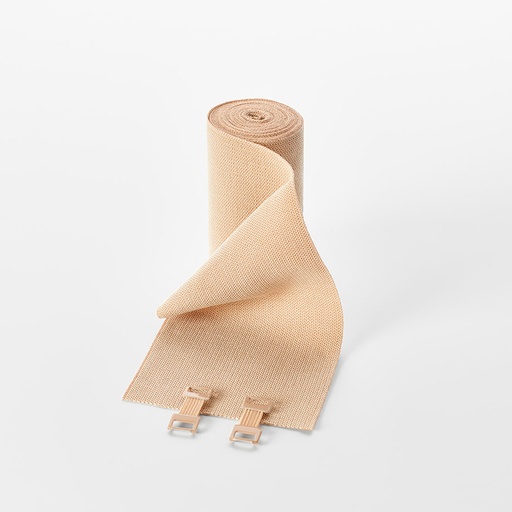 miro-lan Kurzzugbinden beige, 5 m x 6 cm (10 Stck.) mit Verbandklammern