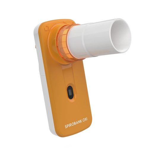 Spirobank Oxi Spirometer inkl. Pulsoxymetrie mit Mehrwegturbine und Plastikmundstück