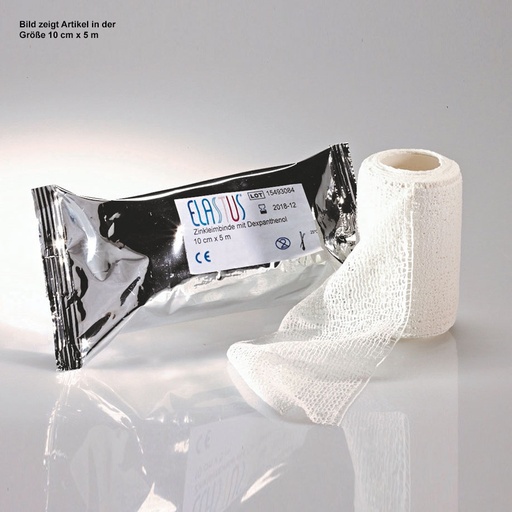 ELASTUS Zinkleimbinden weiß mit Dexpanthenol 10 cm x 5 m (10 Stck)
