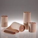 ELASTUS Kurzzugbinden hautfarben, 5 m x 8 cm (10 Stck.) mit Verbandklammern