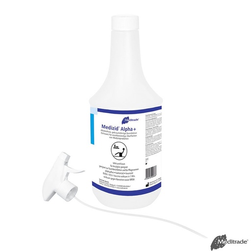 Medizid Alpha+ 1 Ltr. Flächenschnelldesinfektion mit Sprühkopf * nur für den professionellen Gebrauch *