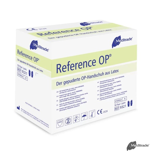Reference OP-Handschuhe Latex, leicht gepudert, steril, Gr. 8 (50 Paar)
