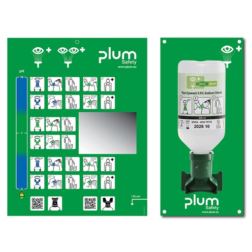 Plum Open Station Single mit 1 Flasche, inkl. Wandhalter und Piktogramm
