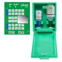 Plum Green Box mit 2 Flaschen in Wandbox mit separater Piktogrammtafel mit Spiegel