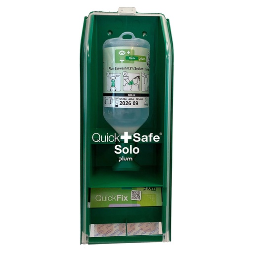 QuickSafe Solo Station mit 1 Flasche u. 1 x QuickFix Elastic Pflaster