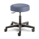 Rollhocker Poppi atlantikblau, Polsterstärke 80 mm, mit Kunststoff-Fusskreuz, Universal-Doppelrollen