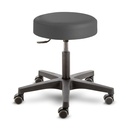 Rollhocker Poppi schwarz, Polsterstärke 80 mm, mit Kunststoff-Fusskreuz, Universal-Doppelrollen