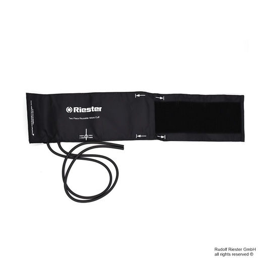 Klettenmanschette Erwachsene starke Arme 70 x 15 cm, 2-Schlauch, schwarz