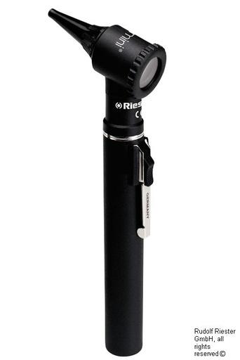 ri-mini Otoskop XL 2,5 V, schwarz, mit Griff Typ AA  in Kunststoffetui