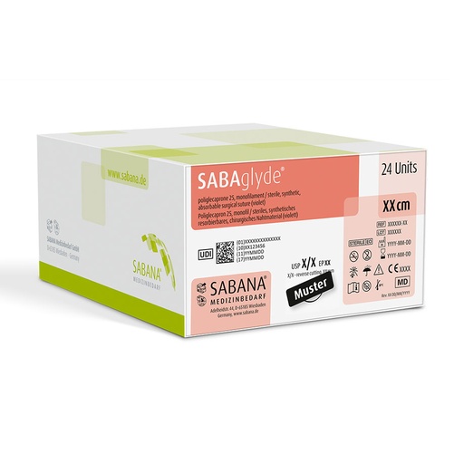 SABAglyde 3-0=2 ungefärbt monofil Nahtmaterial Fadenlänge 70 cm (24 Stck.) 1/2 kreisförmig, Rundkörper, spitz, 17 mm