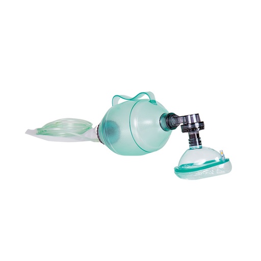 Einmal-Beatmungsbeutel mit Maske Gr. 5 für Erwachsene, mit O2-Reservoir  und Schlauch 3 m in Tragetasche