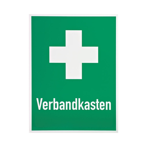Rettungszeichen Erste-Hilfe-Kreuz und Beschriftung Verbandkasten, 400 x 300 mm