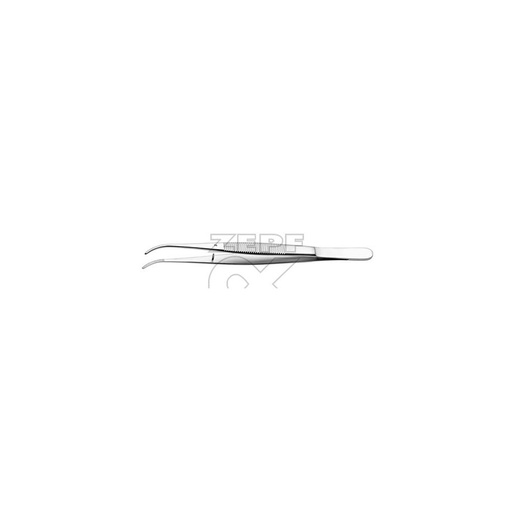 Semken Pinzette, gerieft, gebogen, 12,5 cm